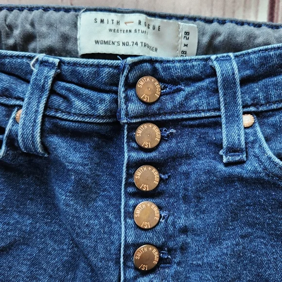 Smith + Rogue "No. 74 Trouser" Bootcut Blue Jeans Western | Women's Size 28 - Picture 6 of 15